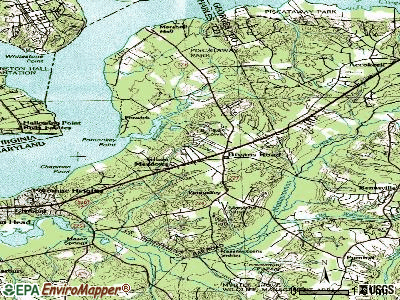 Bryans Road topographic map