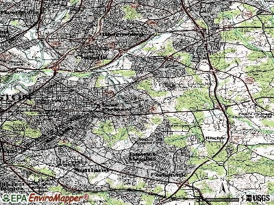Carmody Hills-Pepper Mill Village topographic map