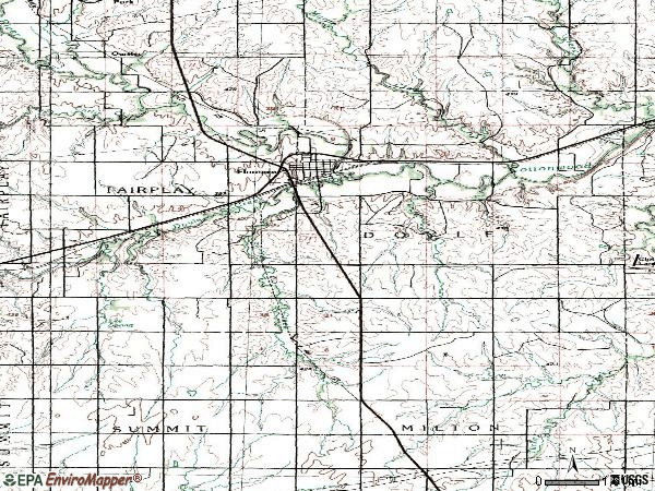 Zip code 66851 topographic map