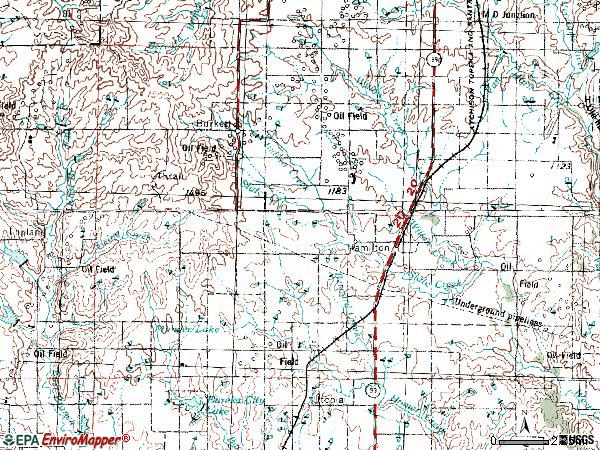 Zip code 66853 topographic map