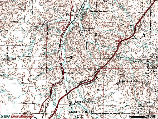 Zip code 66862 topographic map