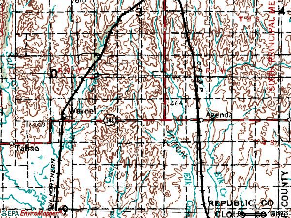 Zip code 66930 topographic map