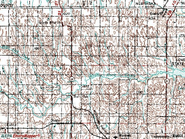 Zip code 66936 topographic map