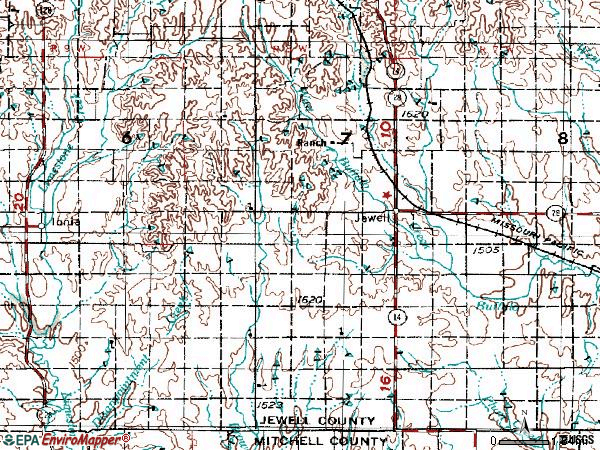 Zip code 66949 topographic map