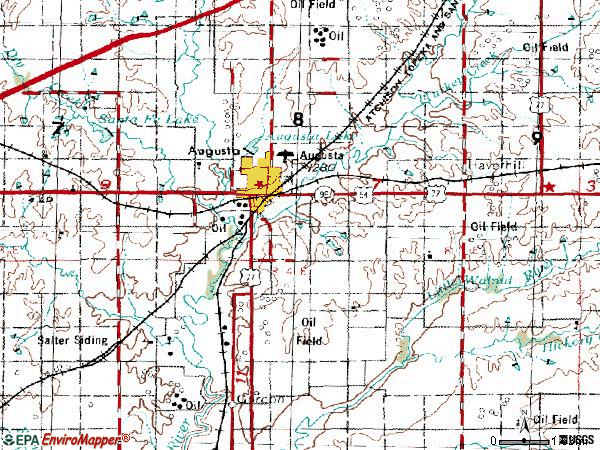Zip code 67010 topographic map