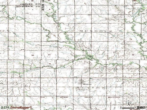 Zip code 67017 topographic map