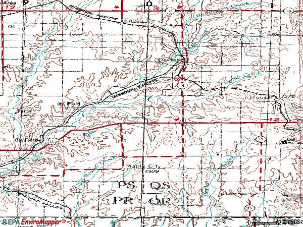 Zip code 67038 topographic map