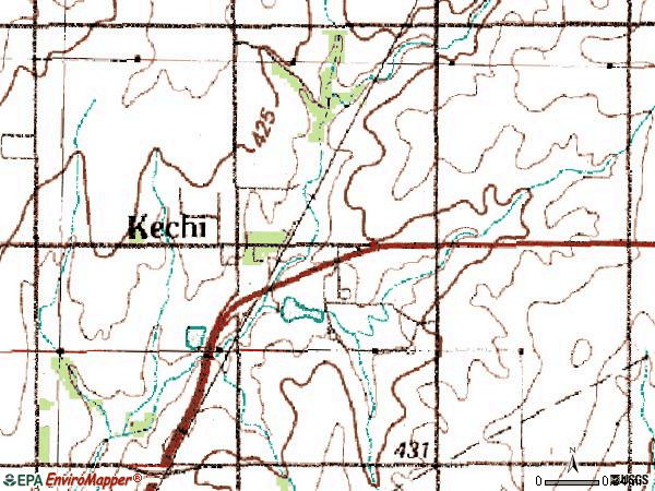 Zip code 67067 topographic map