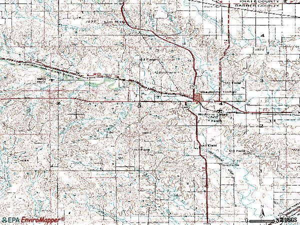 Zip code 67104 topographic map