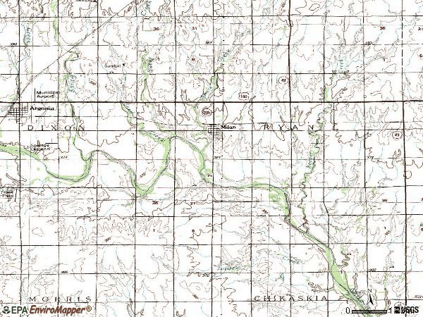 Zip code 67105 topographic map