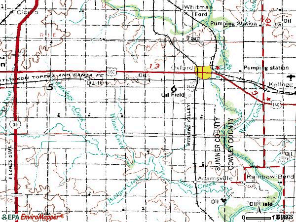 Zip code 67119 topographic map