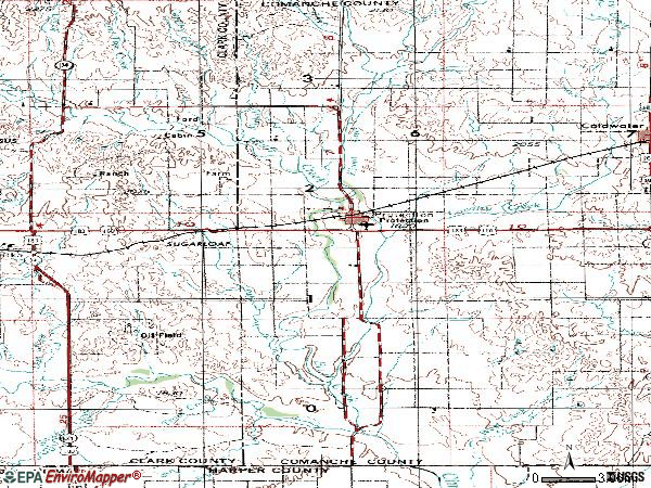 Zip code 67127 topographic map
