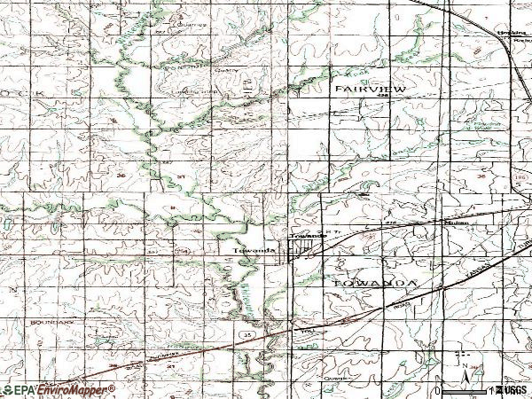 Zip code 67144 topographic map