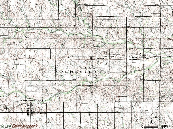 Zip code 67159 topographic map