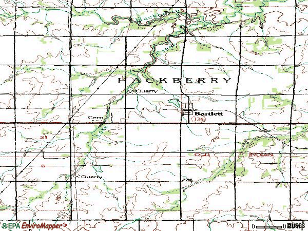 Zip code 67332 topographic map