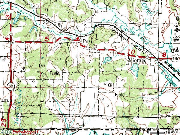 Zip code 67360 topographic map