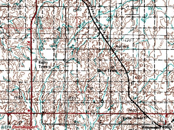 Zip code 67417 topographic map