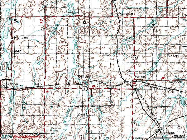 Zip code 67451 topographic map