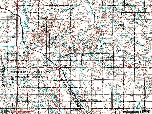 Zip code 67452 topographic map