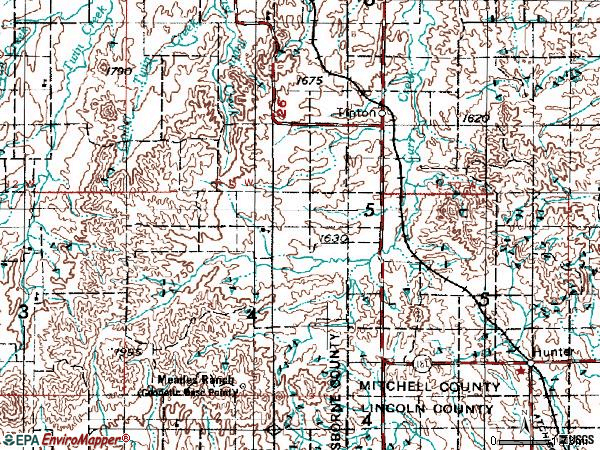 Zip code 67485 topographic map