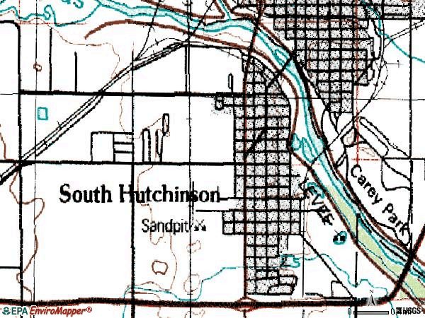 Zip code 67505 topographic map