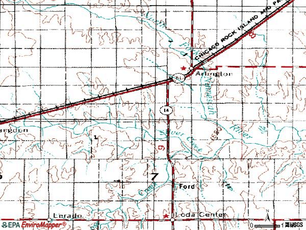 Zip code 67514 topographic map