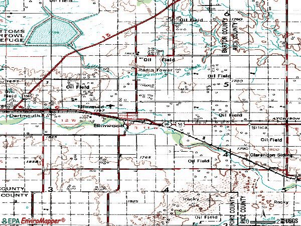 Zip code 67526 topographic map