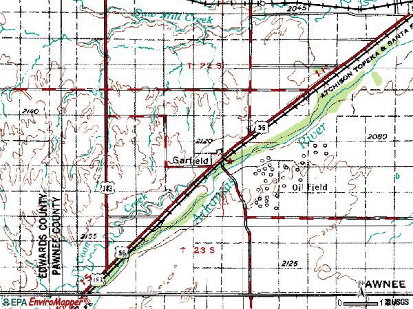 Zip code 67529 topographic map