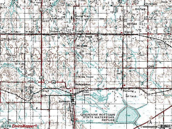 Zip code 67544 topographic map