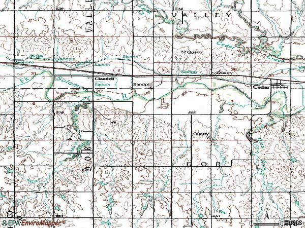 Zip code 67628 topographic map