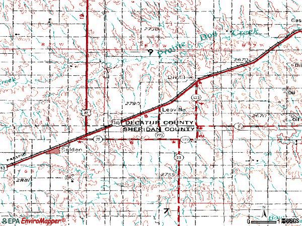 Zip code 67635 topographic map