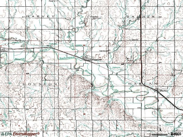 Zip code 67638 topographic map