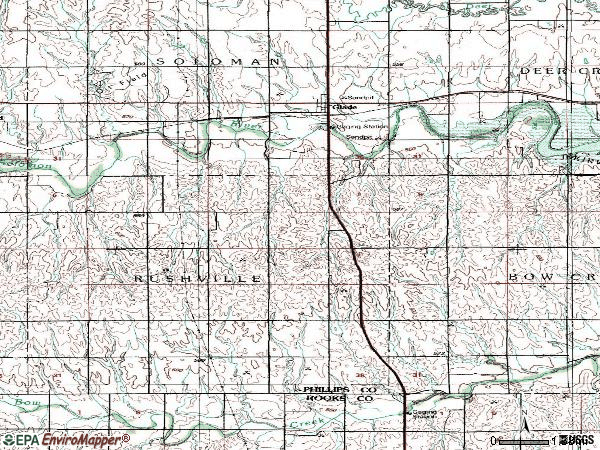 Zip code 67639 topographic map
