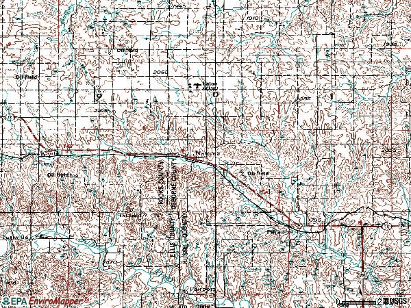 Zip code 67651 topographic map