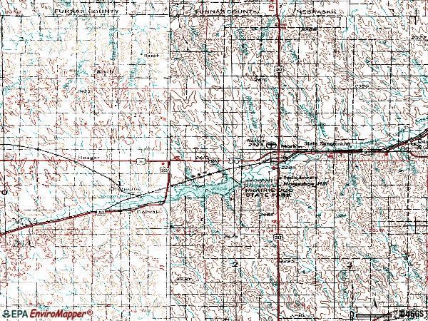 Zip code 67654 topographic map