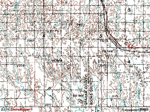 Zip code 67657 topographic map