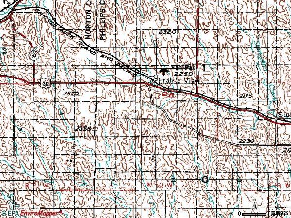 Zip code 67664 topographic map