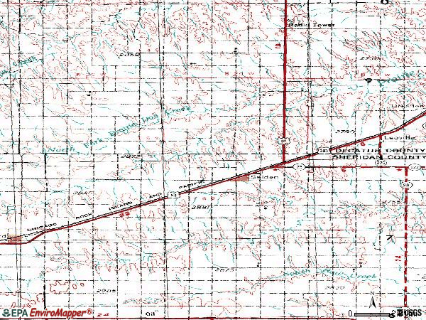 Zip code 67757 topographic map