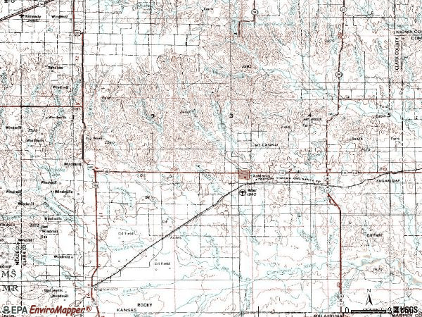 Zip code 67831 topographic map