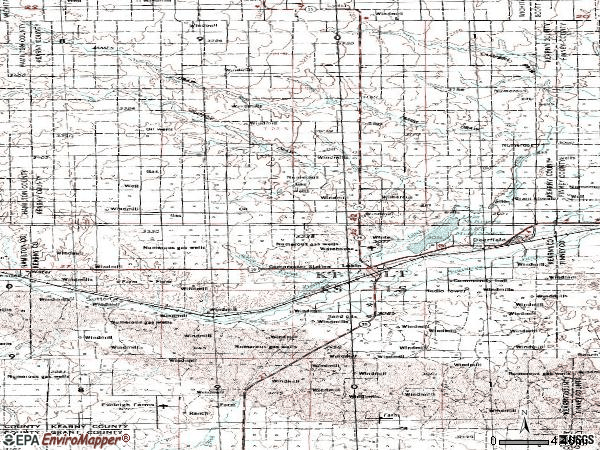 Zip code 67860 topographic map