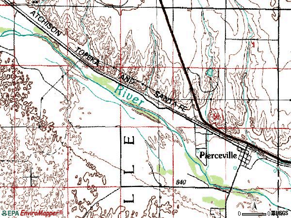 Zip code 67868 topographic map