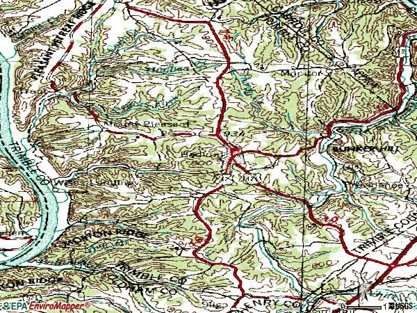 Zip code 40006 topographic map