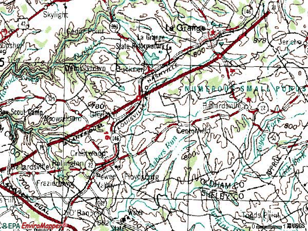 Zip code 40014 topographic map