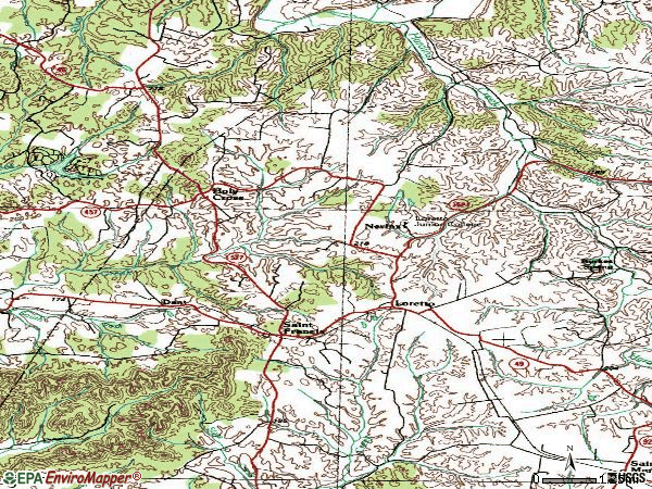 Zip code 40037 topographic map