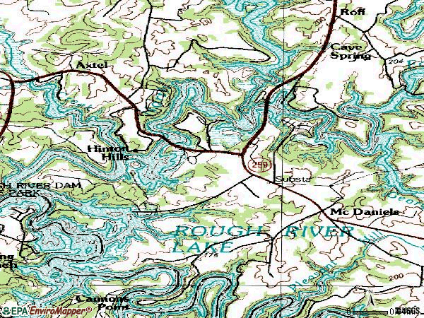 Zip code 40152 topographic map