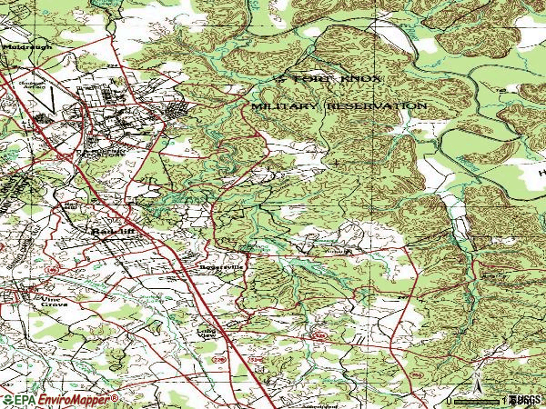 Zip code 40160 topographic map