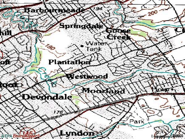 Zip code 40242 topographic map