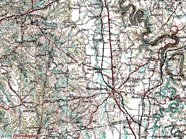 Zip code 40330 topographic map