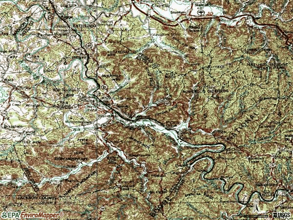 Zip code 40336 topographic map