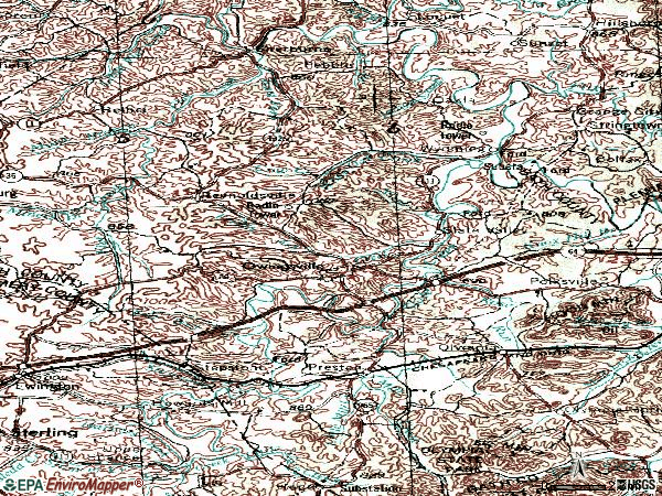 Zip code 40360 topographic map